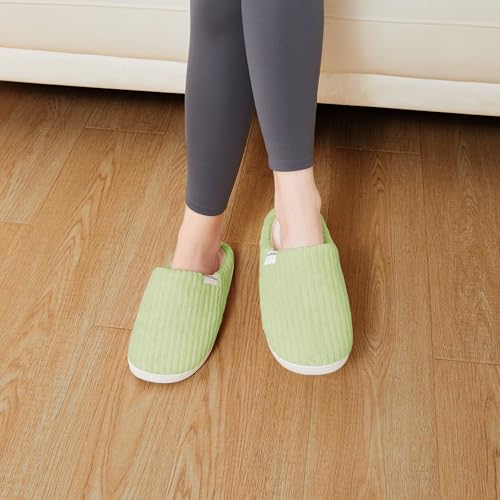 HUXMEYSON Slippers for Women, Warm Memory Foam Comfy House Slippers with Anti-Skid Rubber Sole for Indoor and Outdoor2