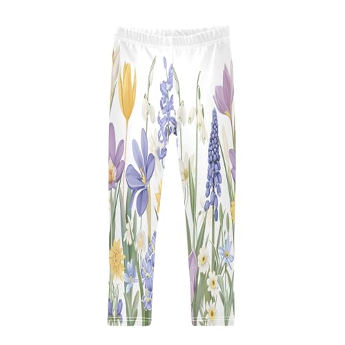 Bolaz Toddler Girls Leggings Printed Yoga Pants Leggings Blooming Spring Garden for Kids