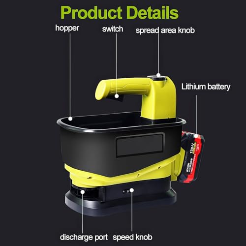 Distribuidor manual de semillas para césped a batería miniatura 7