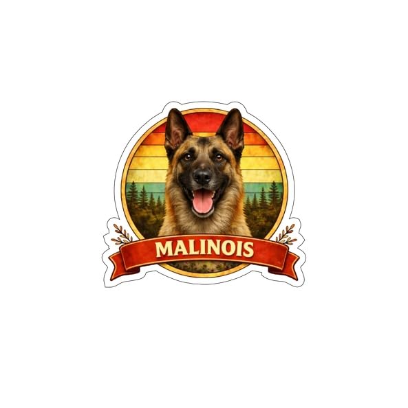 Autocollant sticker en vinyle adhésif chien imperméable berger belge malinois