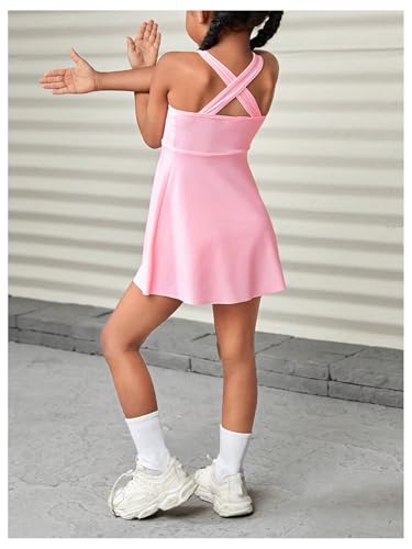 WDIRARA Girl's Tennis Dress Sleeveless Crisscross Back Athletic Workout Tank Dresses3