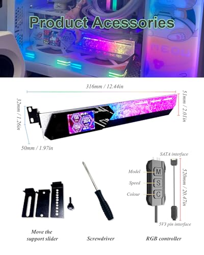 Soporte RGB para tarjeta gráfica con pantalla de 2.2 pulgadas miniatura 7