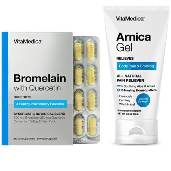 VitaMedica | Arnica Gel and Bromelain with Quercetin Bundle | Arnica Gel | Bromelain Blister Pack | Quercetin | Recovery Bundle | Plant Based | Made in USA