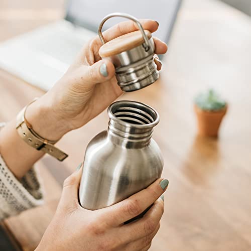 Bambaw 32 Oz Water Bottle | Metal Water Bottle | Single Wall Stainless Steel Water Bottle | Reusable Water Bottle | Stainless Steel Water Bottles | Travel Water Bottle | 1 Liter Water Bottles #TOP2
