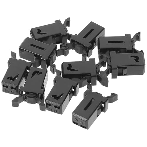 STOBAZA Hebillas para Cubo de Basura 10 Piezas, Pestillos Autoblocantes de Plástico Negro para Tapas, Repuestos Duraderos para Reparar y Mantener Papeleras en Hogar y Cocina