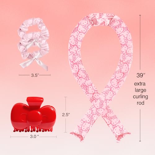 Hello Kitty x Kitsch Satin Flexi Rods, Heatless Curling Rod - 4pc Set | Flexi Rod for Heatless Curl Overnight for Women, Comfortable Hair Curlers to Sleep In for Frizz-Free, No Heat Damage Styling - image 3