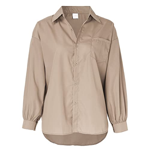 Cardigã feminino casual de cor sólida com lapela multicolorida, manga comprida, com botões, camisa d