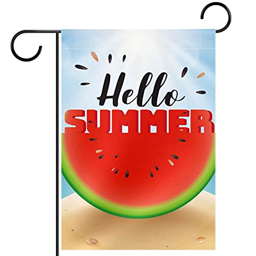 Drapeau de bienvenue pastèque 30x45 cm en polyester double face pour jardin