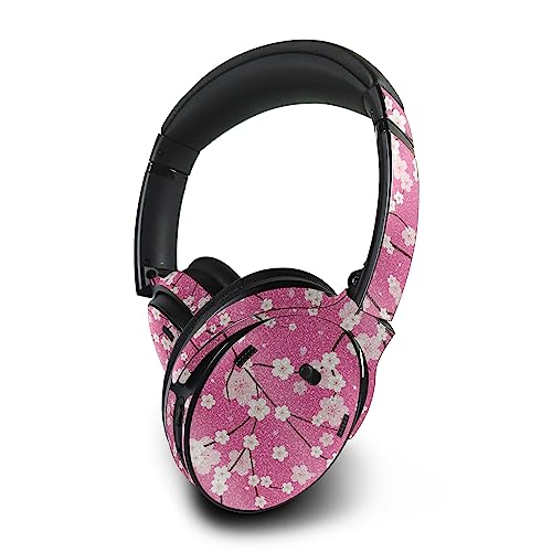 Image of MightySkins Glossy Glitter Skin Compatible with Bose QuietComfort 45 Headphones Sakura Pink | Protective, Durable High-Gloss Glitter Finish | Easy to Apply | Made in The USA