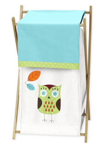 Sweet Jojo Designs Baby/Kids Clothes Laundry Hamper for Turquoise and Lime Hooty Owl Bedding