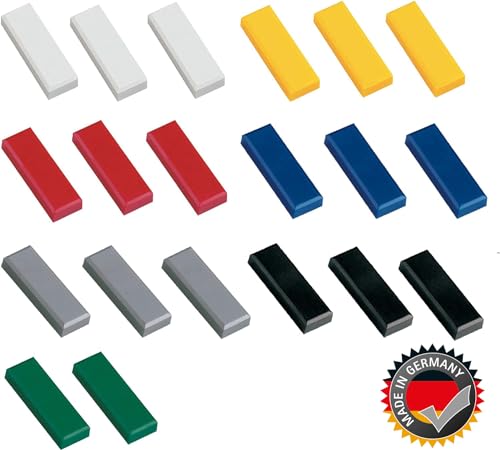 MAUL 1 kg Maulpro High Quality Rectangular Magnet for Whiteboards - Assorted Colours (Pack of 20)