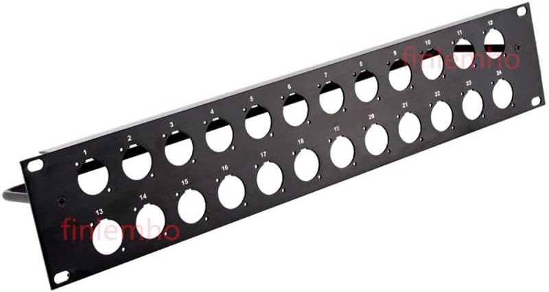 2U Rack Patch Panel 24 Way Channel 86 Type Flight Case Mount for HDMI XLR Connecctor Male Female SpeakOn Audio Cable Plug (Color : 2U-24D)