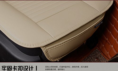 Edealyn (2Pcs Pu Leather Car Seat Cover Car Accessories Car Seat Protector Seat Covers Universal Car (19.7 Inches Deep × 20.87 Wide) (Beige-N) #TOP1