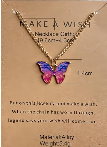 DEQIYIJI Cute Butterfly Pendant Necklace Jewelry Gifts For Women Dainty Stuff With Message Card2