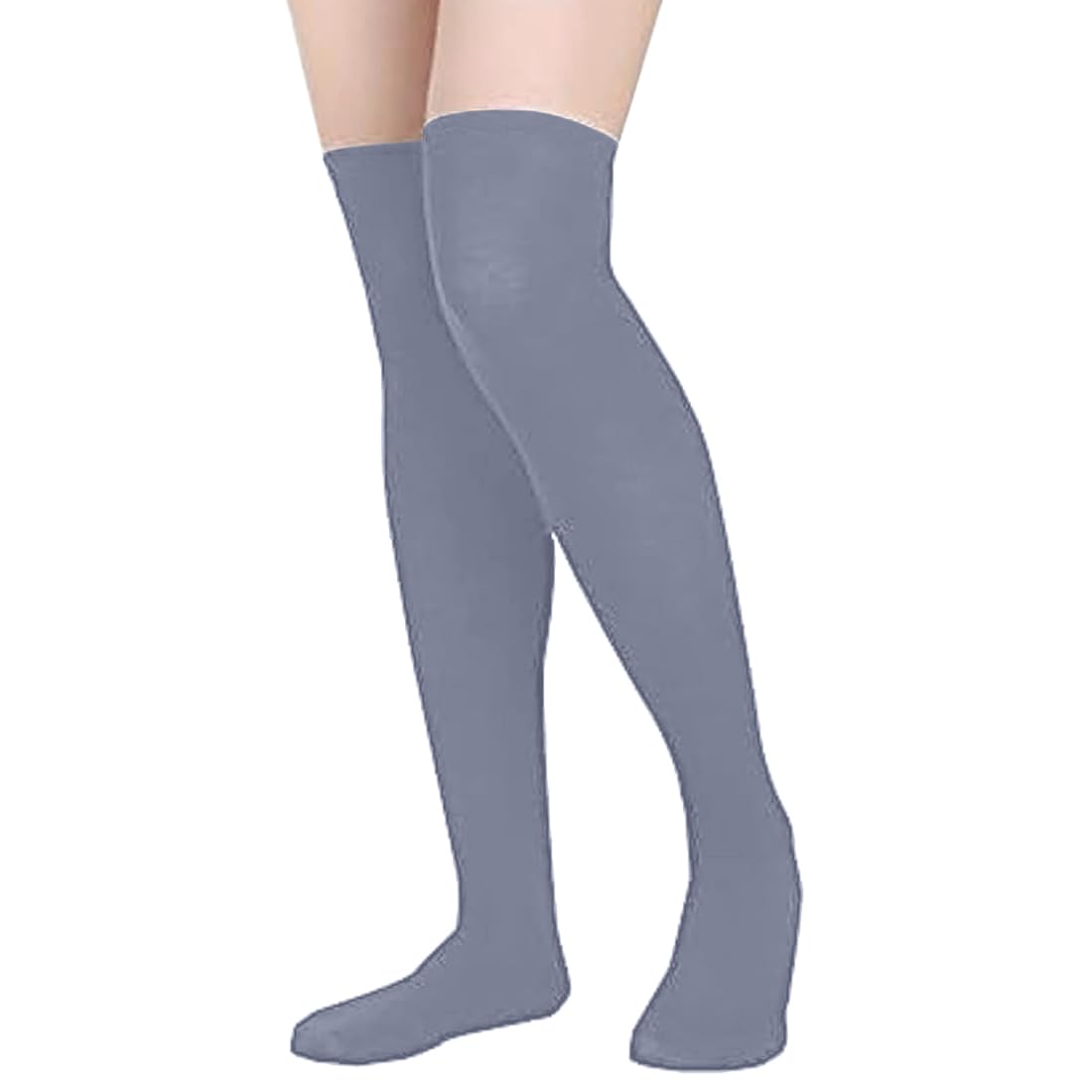 MUKHAKSH (Pack of 12 Pairs = 24 Stockings Girls Cotton Lycra Grey Stocking Thigh High Grey Socks - Image 5 thumbnail
