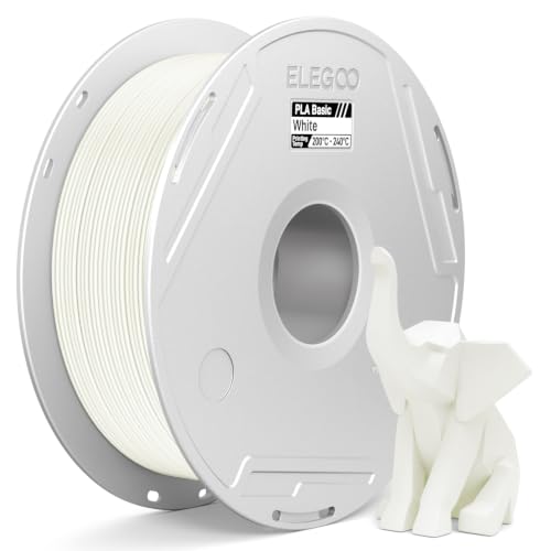 ELEGOO PLA Basic 3D Printer Filament and Reusable Spool White 1KG 1.75mm