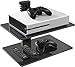 PERLESMITH Floating AV Shelf Double Wall Mount Shelf - Holds up to 16.5lbs - DVD DVR Component Shelf with Strengthened Tempered Glass - Perfect for PS4, Xbox, TV Box and Cable Box