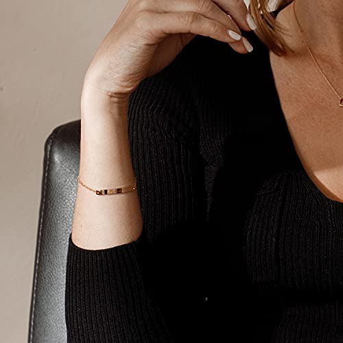 Personalized Gift Name Bracelet 16K Gold Silver Rose Gold Plated Hand Stamp Dainty Hand Stamp Delicate Initial Bracelet 100% Handmade Wedding Best Graduation Day Gift #TOP4