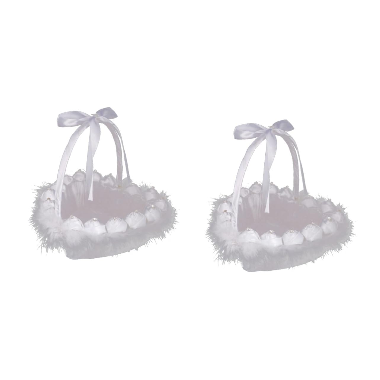 Abaodam Abaodam 2 Piezas Cesta De Flores Anillo Almohada Cesta De La Boda De Raso Cesta De Almohada Para Portador De Anillos. Pétalos Cesta Porta Anillos Bolsa De Dulces En Forma De Corazon