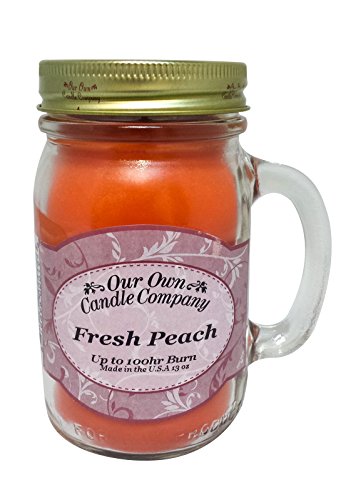 Our Own Candle Company Fresh Peach Scented 13 Ounce Mason Jar Candle #TOP11