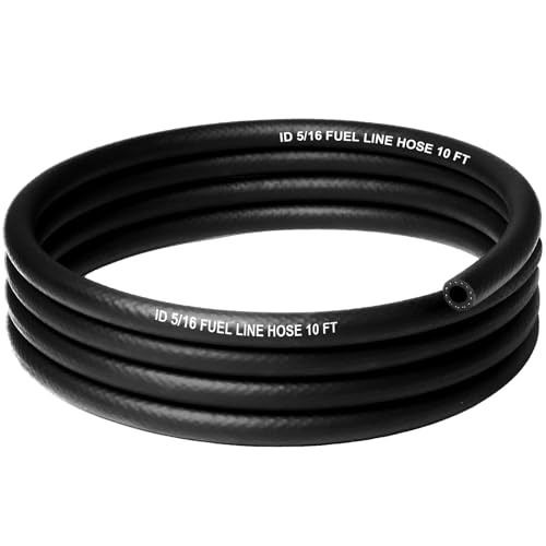 5/16 Inch (8mm) ID Fuel Line Hose, 10 FT 302PSI Push Lock NBR Rubber Hose for Automotive