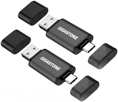 GIGASTONE Z40 128GB Dual USB Stick (2 Stück) USB 3.2 Gen 1, Typ-C & Typ-A | 100 MB/s Lesen – Robuste Steckverbindung & Plug & Play: Direkter Datentransfer für Smartphone, PC & Auto