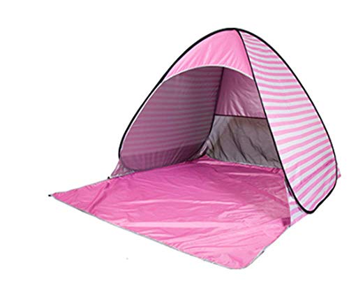 Tente de camping 2 personnes rose pour plage et voyage avec protection soleil