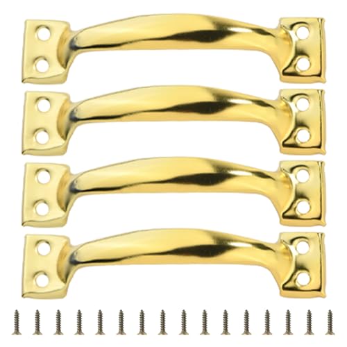 キッチンキャビネット用の4つのアイアンプルのセットガレージドアとドレッサーハンドルウッドフェンス食器棚ハンドル家具ノブドレッサー引き出しプル