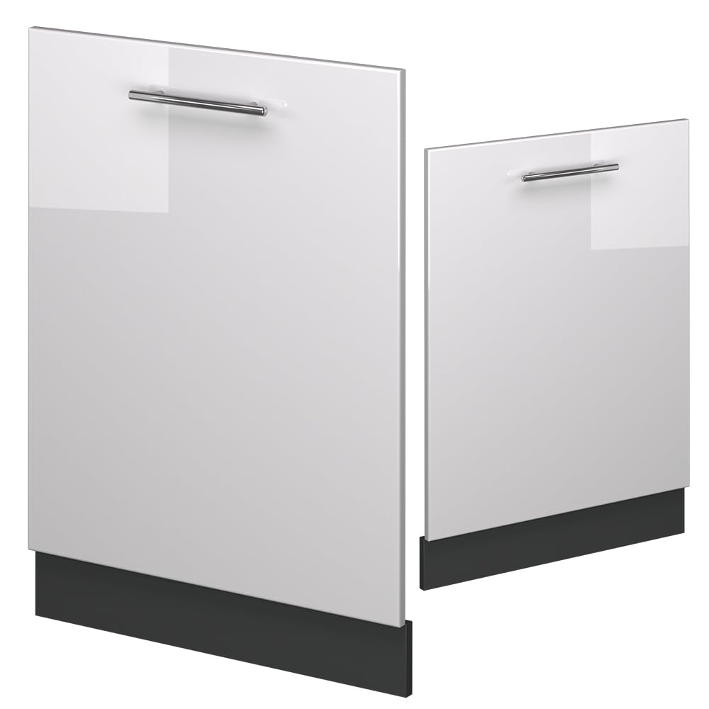 Vicco Panel przedni zmywarki "Fame-Line", Biały wysoki połysk, 60 cm | BP Marmur, à combiner avec d'autres modules de la série Fame-Line