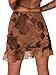 UEOIOW Woman Layered Skirt Wrap Tie Front Floral Skirts for Women Fashion 2025 Brown XL