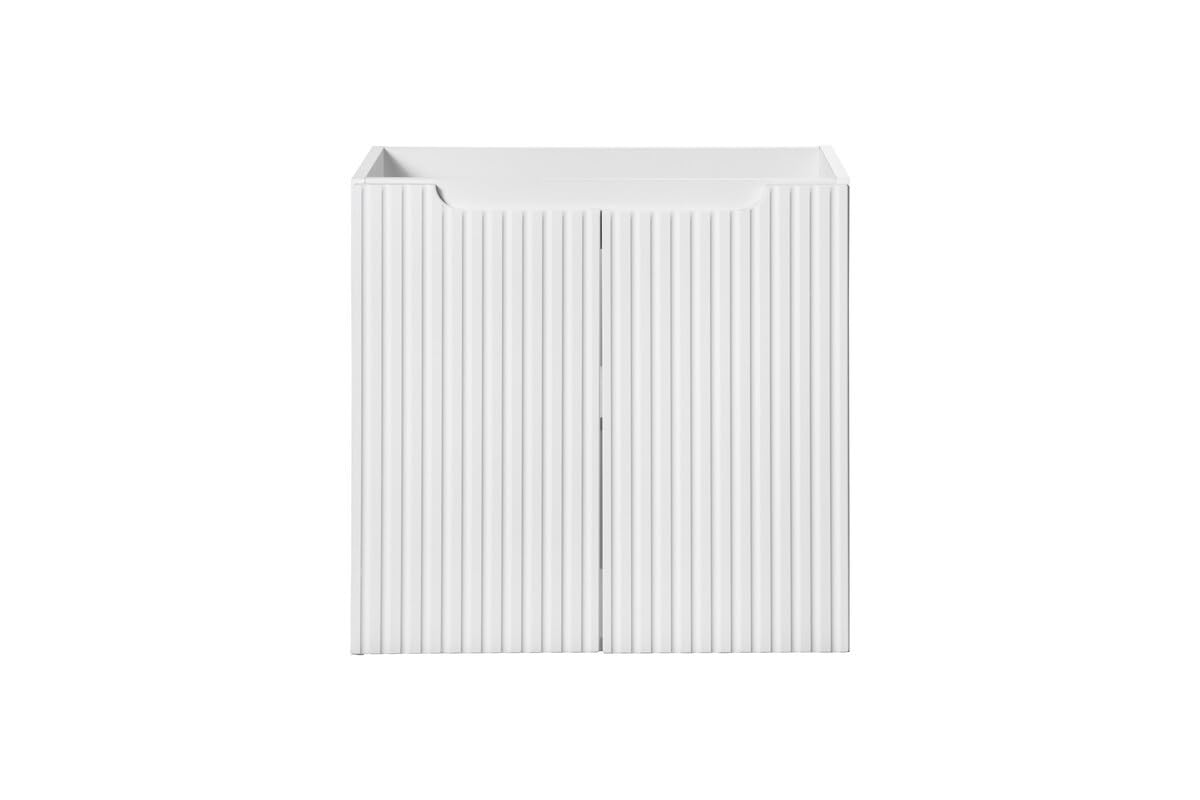 Deconation Ensemble Salle De Bain Meuble Double Vasques + Plateau Effet Chêne 140 Cm - A Portes + Tiroirs - Astral Blanc