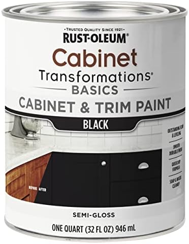 Rust-Oleum 372012 Transformations Basics Cabinet & Trim Paint, Quart, Black