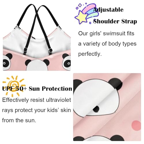 Image of Girls one Piece Swimsuit Summer UPF 50+ Quick Dry Beach Bathing Suit with Straps Swimwear 3-10 Years