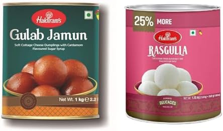 Haldiram’s Gulab Jamun & Rasgulla Combo Pack 1 Kg Tin X 2 Pcs