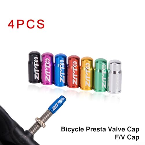4 Pcs Válvula de Bicicleta para Válvulas Presta, Aleación de Aluminio, Compatible con Bicicletas de Ruta y de Carrera, Previene Fugas y Suciedad (verde) miniatura 3