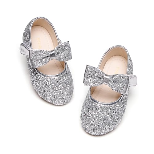 Image of PHIRAMIN Toddler Flower Girl Dress Shoes - Little Girl Mary Janes Flats Wedding