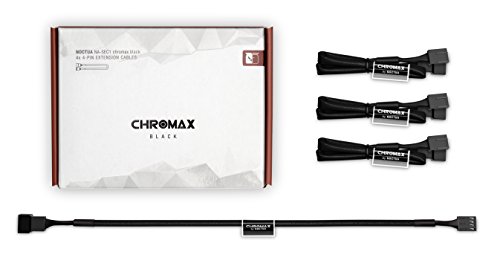 Noctua NA-SEC1 chromax.black, 3-Pin/4-Pin Extension Cables (30cm, Black)