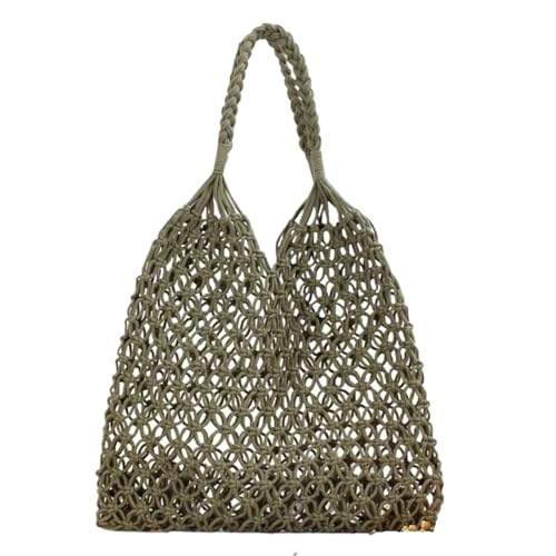 Sac femme sac à main élégant tissé bandoulière filet de pêche pour courses d'été