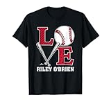 Distressed Baseball Love Riley O'Brien St Louis Baseball T-Shirt