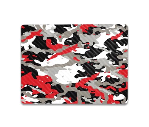 Image of MightySkins Carbon Fiber Skin Compatible with Microsoft Surface Laptop Go 3 (2023) Full Wrap Kit - Red Camo | Protective, Durable Textured Carbon Fiber Finish | Made in The USA