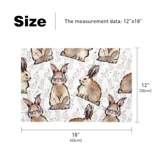 Sets de table lapins aquarelle antidérapants pour protéger votre table - 6