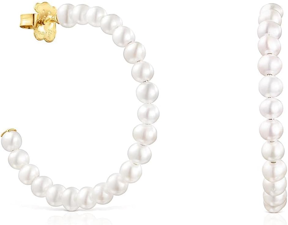 TOUS Gloss Pearl Hoop Earrings, 35mm