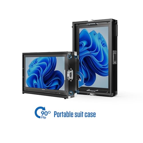 Image of LILLIPUT PVM270S 27 inch Multiview Broadcast Monitor - 1000 Nits, Dual 3G-SDI, Triple HDMI 2.0, 4-Channel Multiview, 3D LUT, HDR, Live Streaming Monitor (PVM270S-ABBP-CC with Gold Mount +Case)