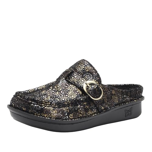 Image of Alegria Women's Brigid Leather Moc Toe Open Back Clog with Heel Cup | Casual Shoes