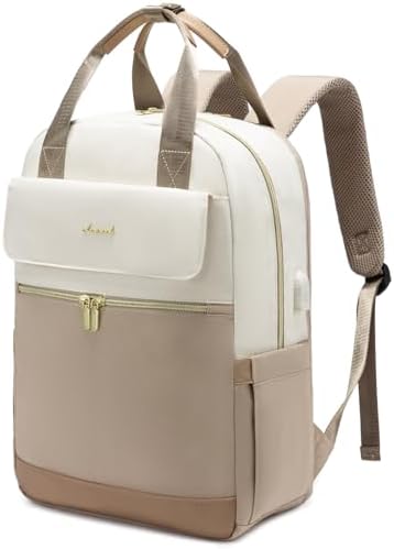 LOVEVOOK Rucksack Damen Groß, 17 Zoll Laptop Schulrucksack Teenager mit Laptopfach, Elegant Reiserucksack Arbeitstasche Lehrertasche, Wasserdicht Handgepäck Damen Rucksack Modern f