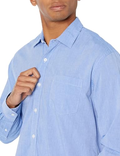 Image of Amazon Essentials Men's Regular-Fit Long-Sleeve Casual Poplin Shirt, Button Front, Business Casual, Collared