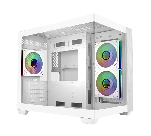 Image of Cooler Master Elite 481 Wood Computer Case- White |3 X Pre-Installed Reverse Argb Fans|Upto 360mm AIO Support| mATX Motherboard Support | RTX 50 Series Upto 410mm |Type C Connector | Fish Tank Case