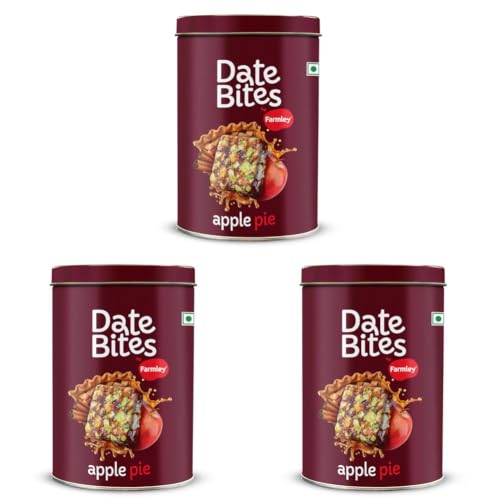 Image of Farmley Apple Pie Date Bites | Pack of 30 I Dates Barfi Made with Dates, Dried Apple,Pista, Cashews, Almonds, Honey, Cinnamon and Pure Ghee