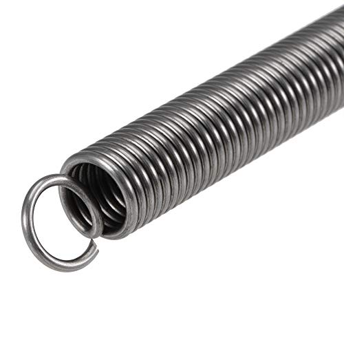 sourcing map Spannfeder Zugfedern, 16 mm Außendurchmesser, 2 mm Drahtstärke, 366 mm Verlängerte Länge, 300 mm Freie Länge, Federstahl, 15 kg Tragfähigkeit, Grau