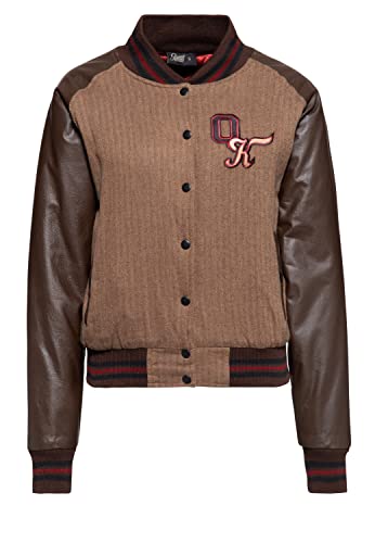 Queen Kerosin Damen College Jacke | Regular Fit | Stickereien | Reine Wolle...